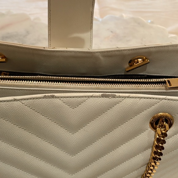 Yve saint Laurent white tote caviar - Picture 3 of 16